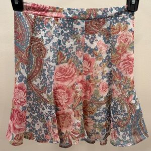 Show Me Your Mumu Floral Paisley Women's Skater Skirt, Mini Size XS.